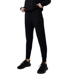 USA Pro Womens/Ladies Ribbed Cuff Joggers / Jet Black